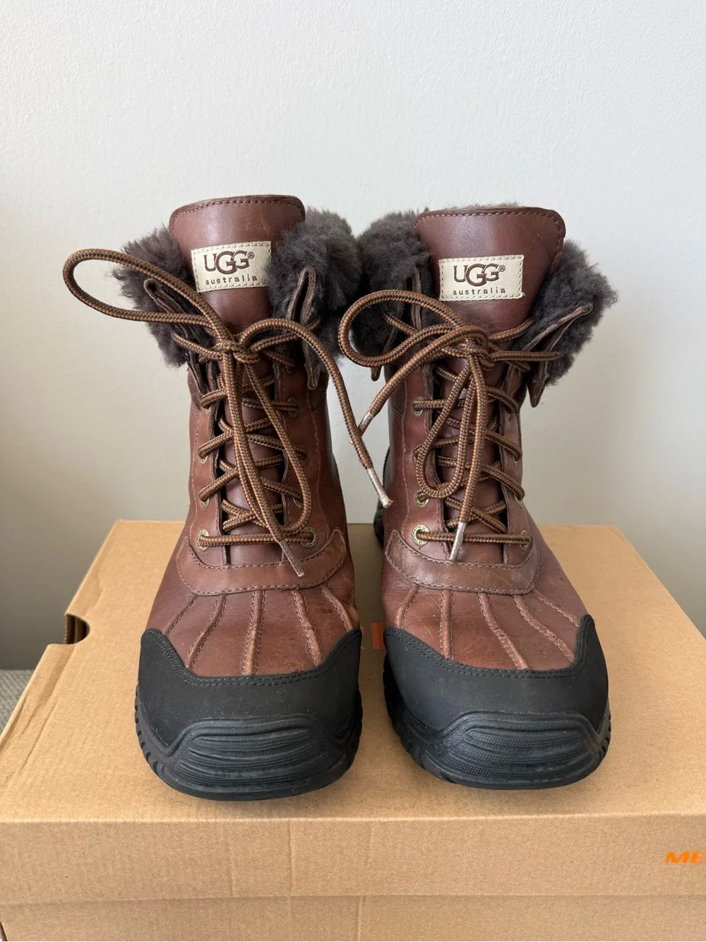 UGG Weatherproof Leather Lace-Up Shearling Adirondack Boots